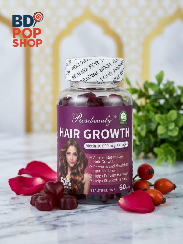 Hair Growth Gummies | চুল পড়া রোধে ও নতুন চুল গজাতে বায়োটিন ও কোলাজেনের শক্তিশালী কম্বো