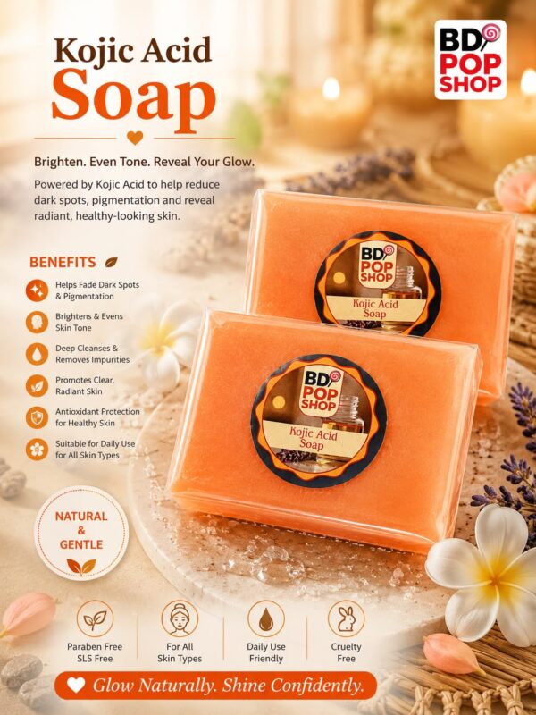 Kojic Acid Soap | ত্বকের মেছতা ও পিগমেন্টেশন দূর করে পান স্বাস্থ্যোজ্জ্বল ও নিখুঁত গ্লো [কোজিক এসিডের প্রিমিয়াম অ্যাডভান্সড ফর্মুলা]